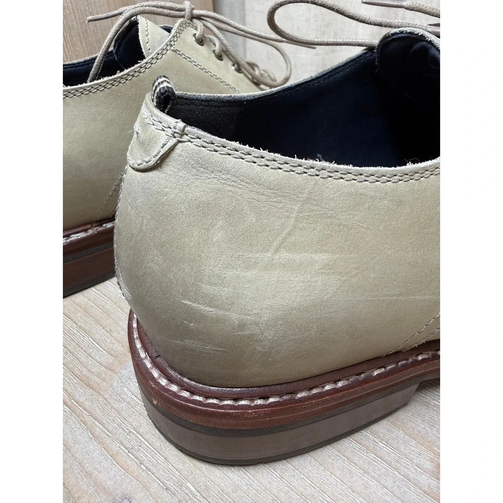 Cole Haan Morris Plain Toe‎ Oxford Mens Beige Leather Dress Shoes Size 12 M